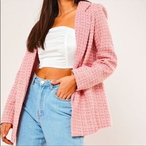 Pink Tweed Blazer Missguided x Hayden Williams